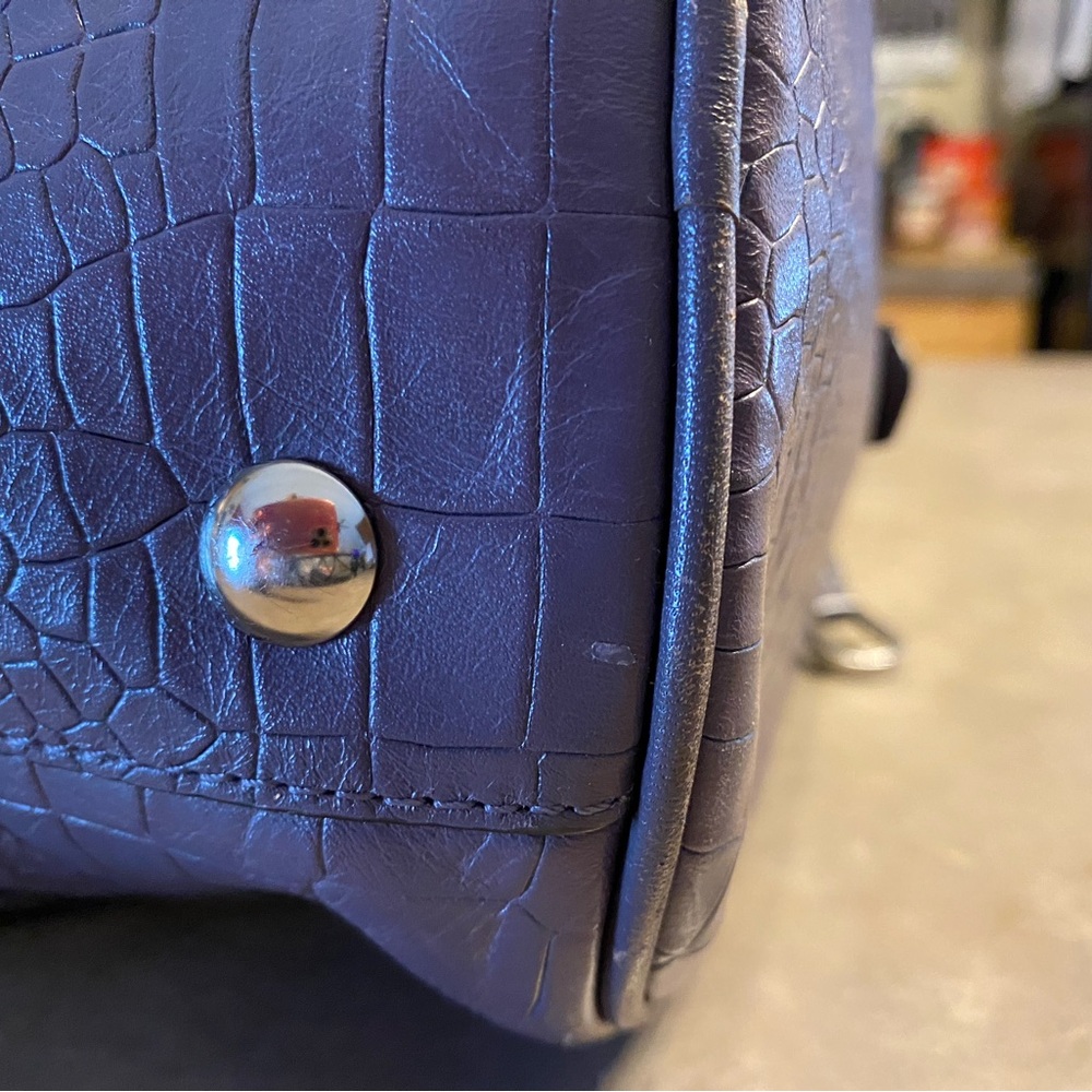 Coach Plum Croc-Embossed Shoulder Bag - Picture 9 of 15